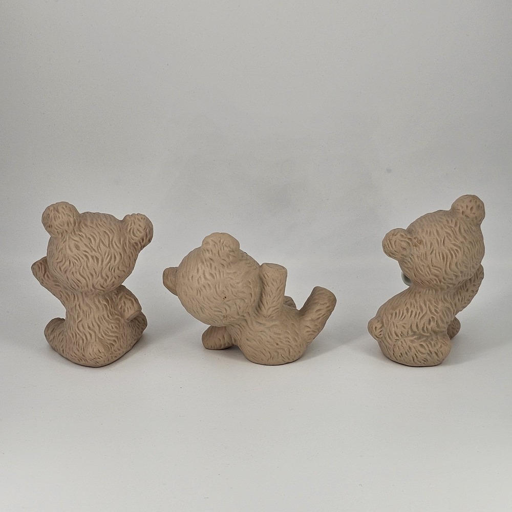Vintage Teddy Bear Figurines, Set of 3—Flip, Flop, & Ann 90s Home Decor - Picture 2 of 5